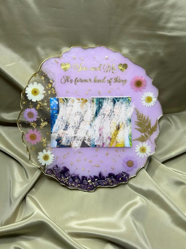 customized 10 inches resin picture preserve coaster handmade memory keepsake