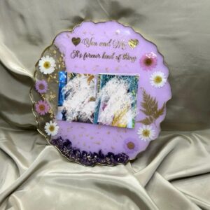 customized 10 inches resin picture preserve coaster handmade memory keepsake