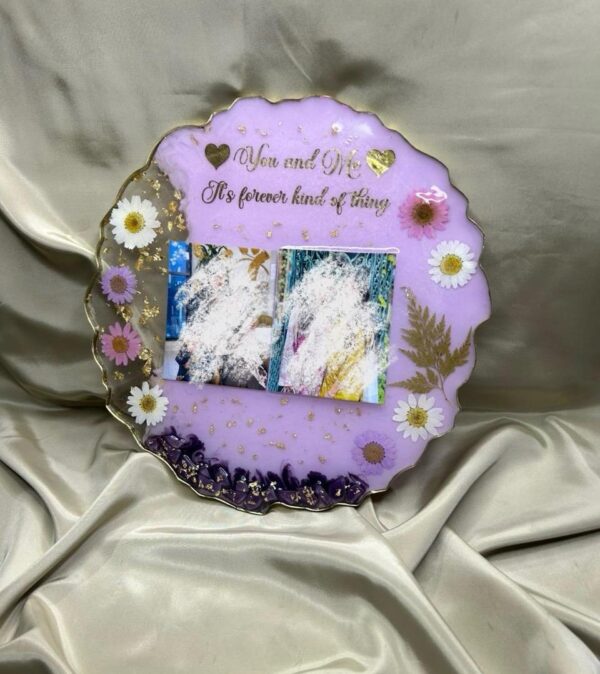 customized 10 inches resin picture preserve coaster handmade memory keepsake