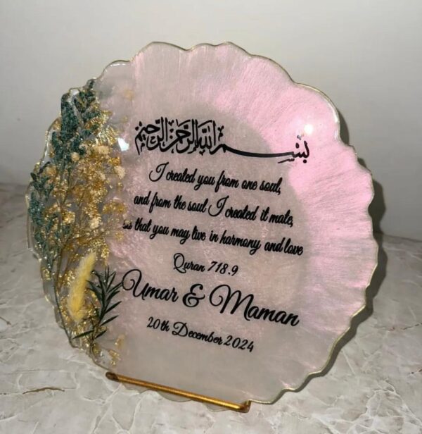 cusromized wedding resin decor 10 inches luxury coaster