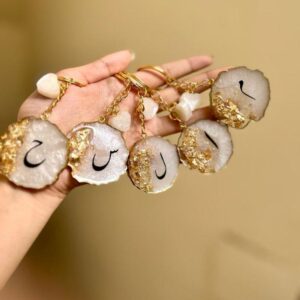 personalized resin keychains with urdu initials