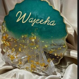 customized 5 inches resin name coaster personalized table deco