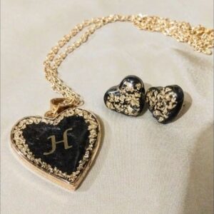 customized resin pendant & earrings set handmade jewelry elegancce