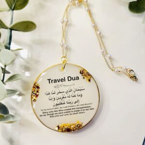 handcraft resin car hanging with travel dua design