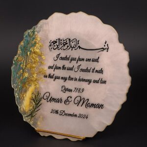 cusromized wedding resin decor 10 inches luxury coaster